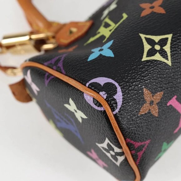 LOUIS VUITTON Monogram Multicolor Mini Speedy Bag Black M92644 LV Auth 117106AM - Picture 5 of 16